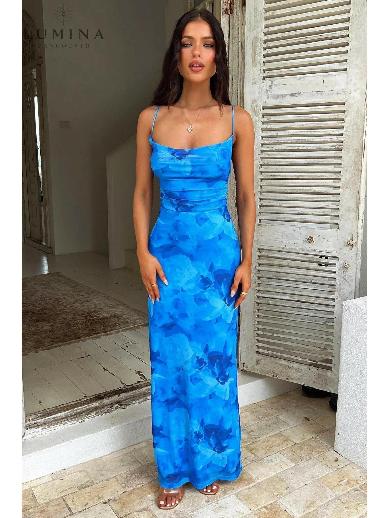 Opal Blue | Elegant knot dress