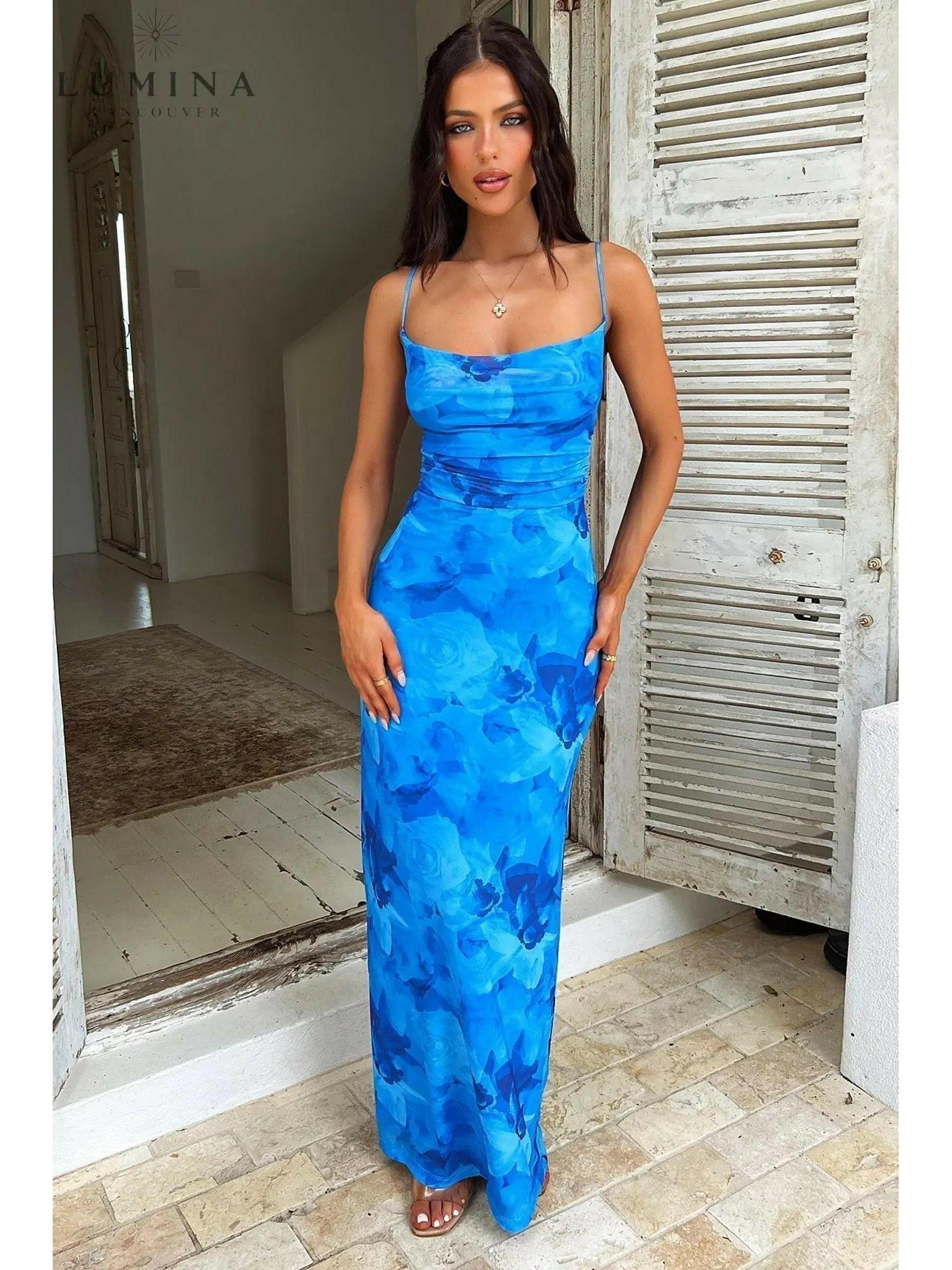 Opal Blue | Elegant knot dress