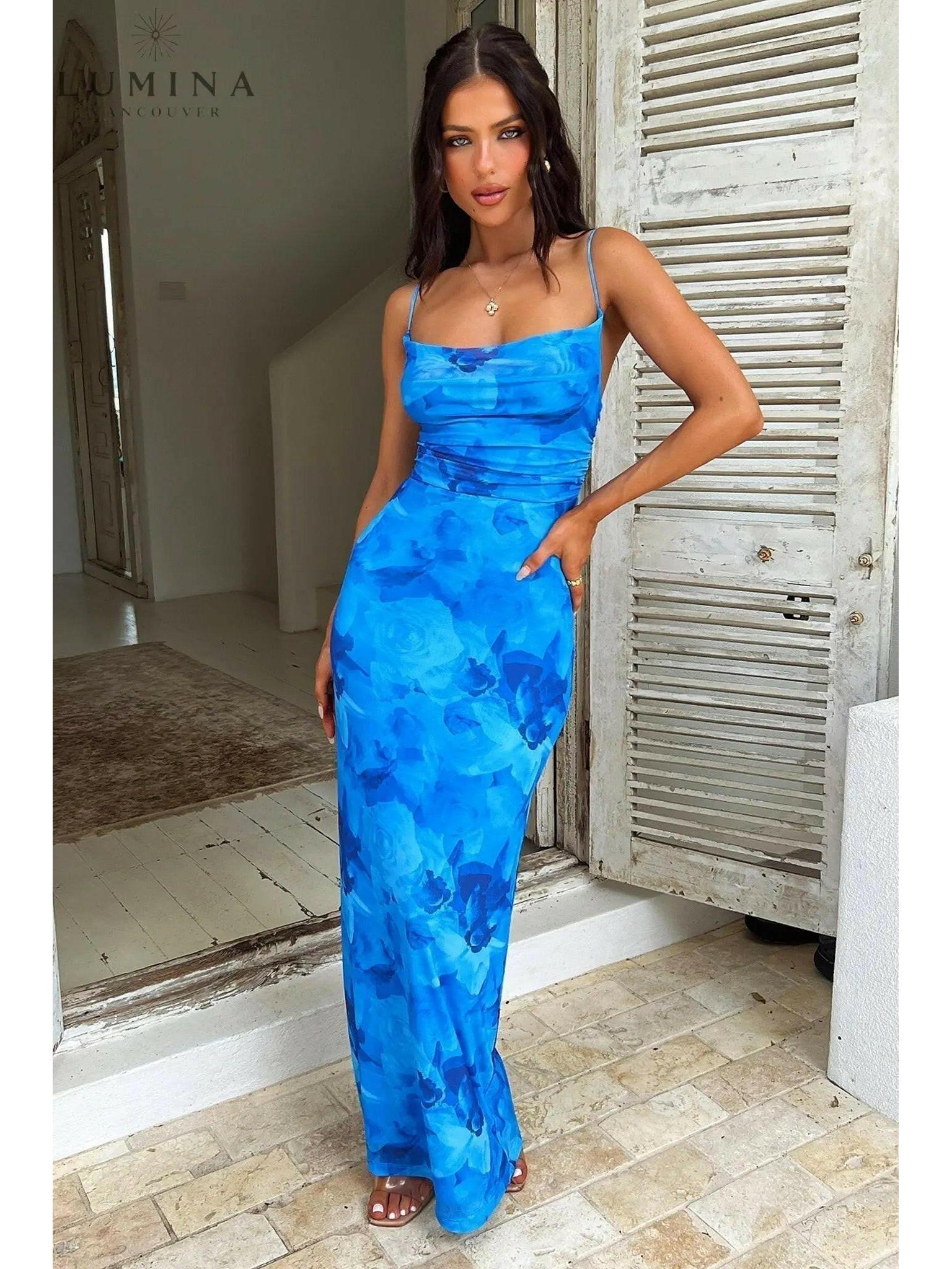 Opal Blue | Elegant knot dress