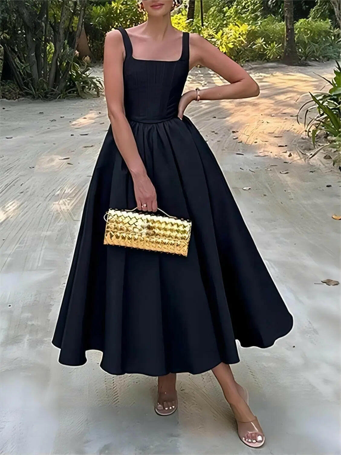 Patricia - Elegant A-Line Midi Dress - Lumina Vancouver
