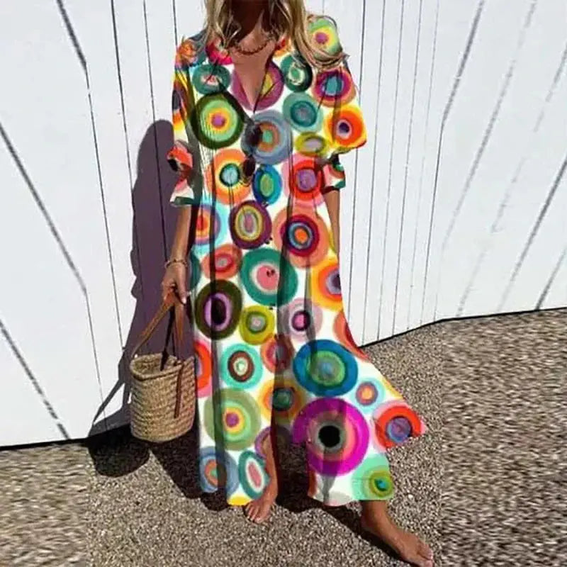 Demi Colourful Boho Maxi-Dress - Lumina Vancouver