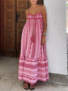 Zaria - Ethnic Style Crochet Patchwork Knitted Slip Maxi Dress - Lumina Vancouver