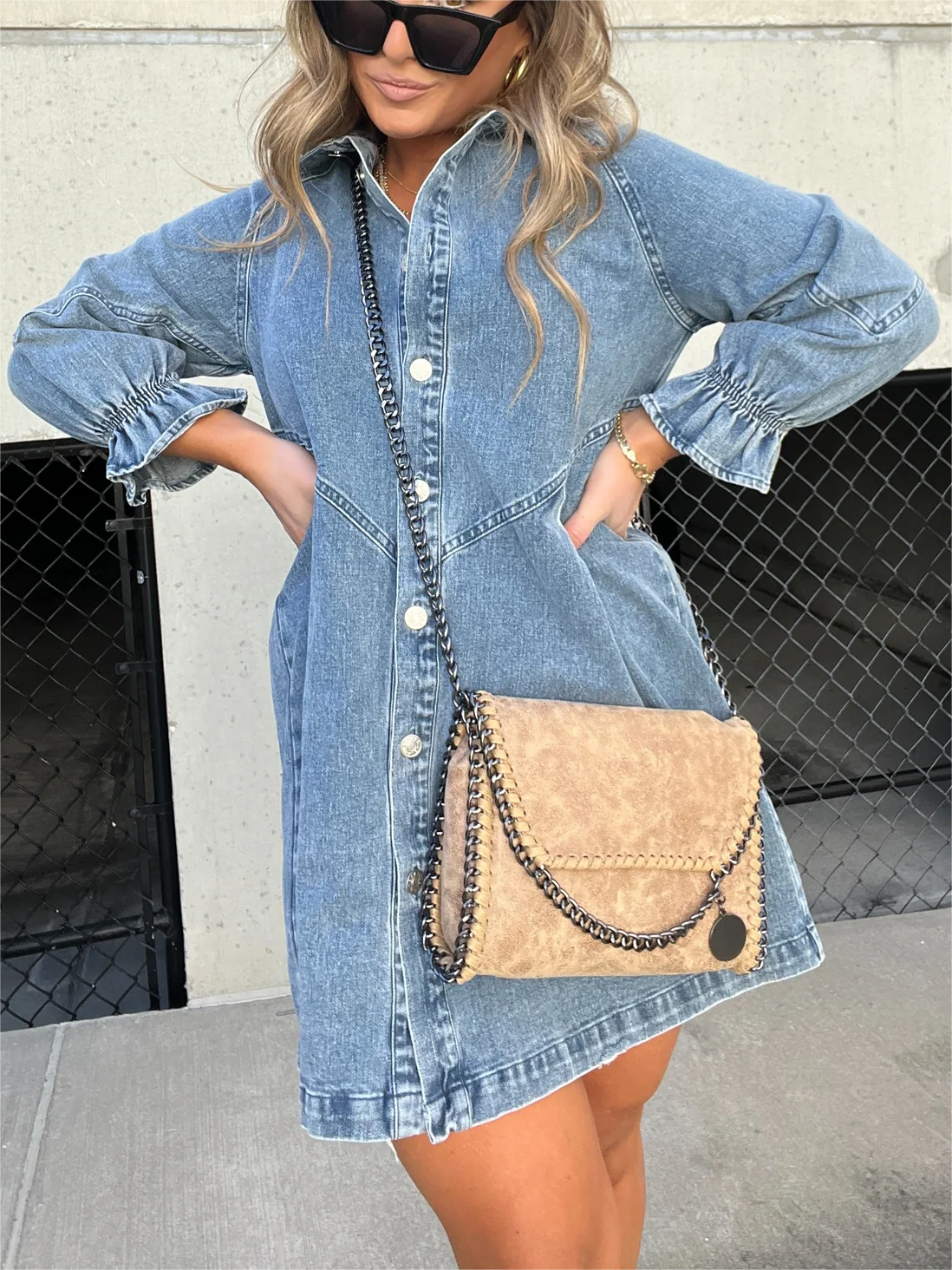 Eliana™ - Casual Denim Dress.