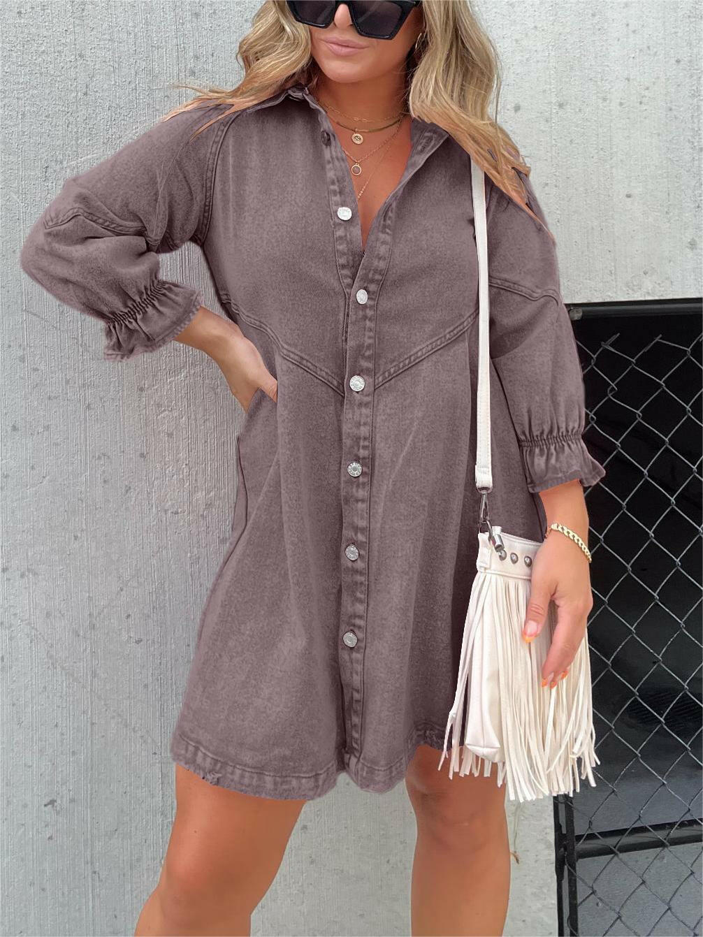 Eliana™ - Casual Denim Dress.