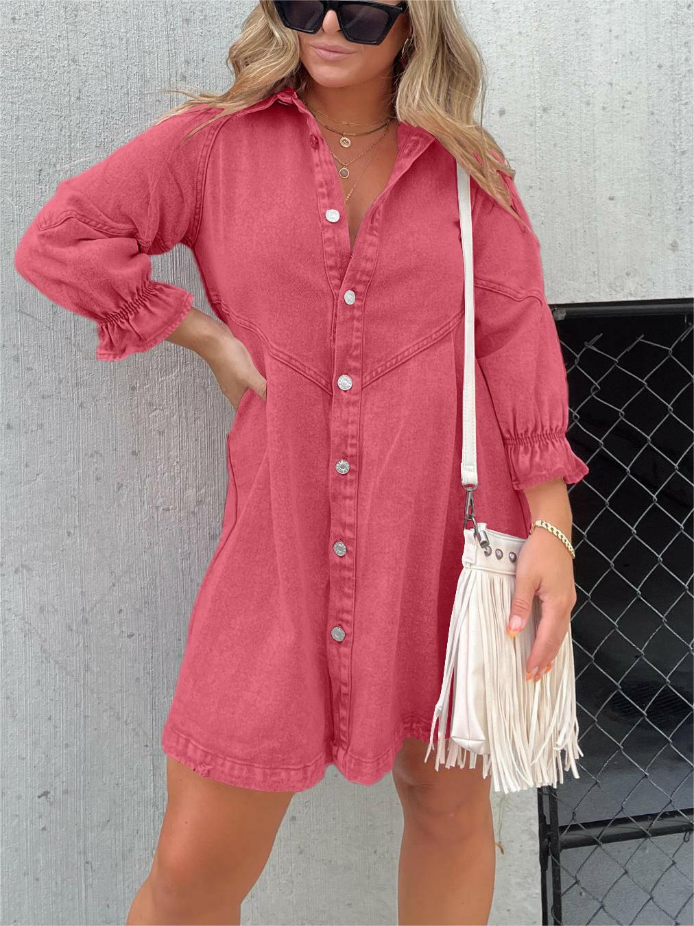 Eliana™ - Casual Denim Dress.