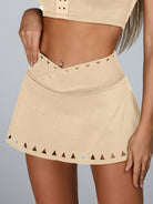Cutout V Shape Waist Backless Skirt Suit.