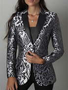 Vivienne | Black Silver Jacquard Blazer - Lumina Vancouver - Lumina Vancouver