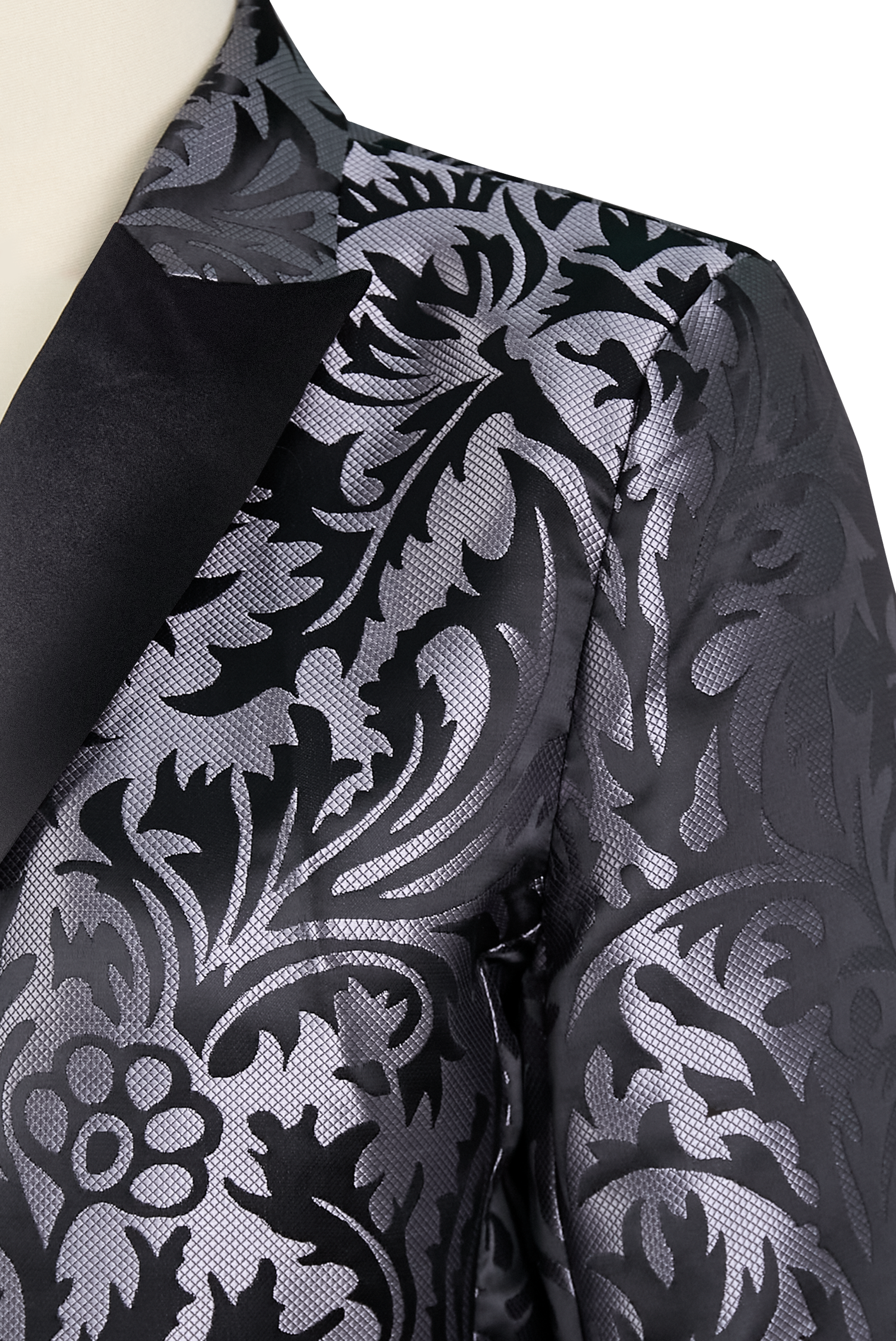Vivienne | Black Silver Jacquard Blazer - Lumina Vancouver - Lumina Vancouver