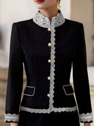 Luna | Pearl Button Blazer Lace Trim - Lumina Vancouver - Lumina Vancouver