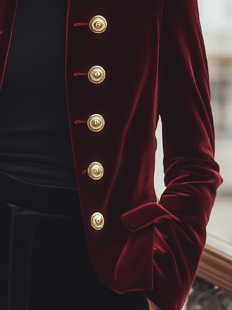 Isabelle | Velvet Jacket Gold Accents - Lumina Vancouver - Lumina Vancouver