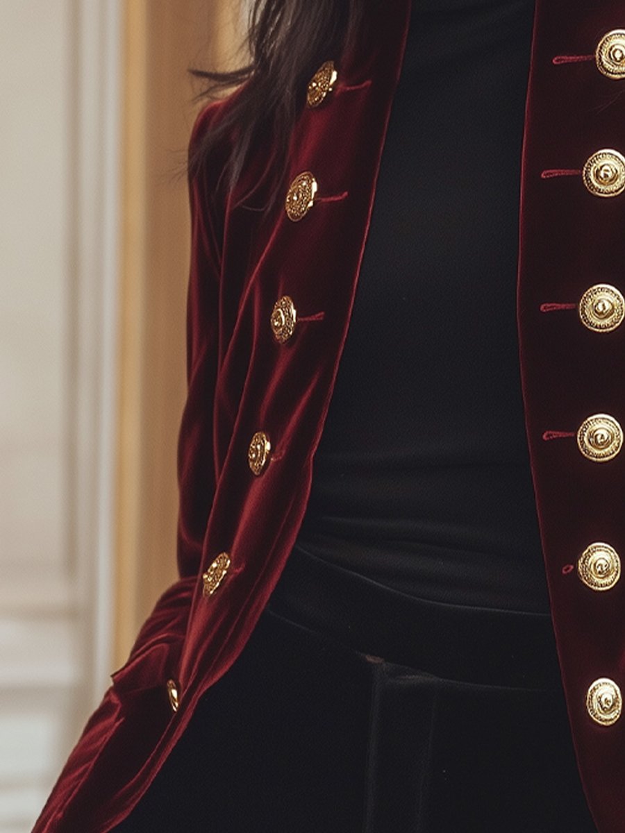 Isabelle | Velvet Jacket Gold Accents - Lumina Vancouver - Lumina Vancouver