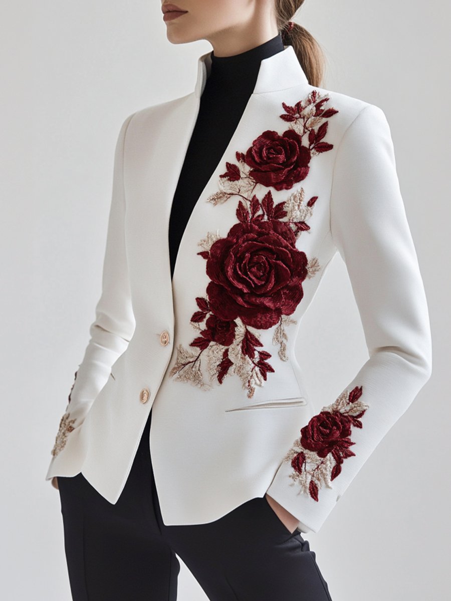 Isabelle | Embroidered White Blazer - Lumina Vancouver - Lumina Vancouver