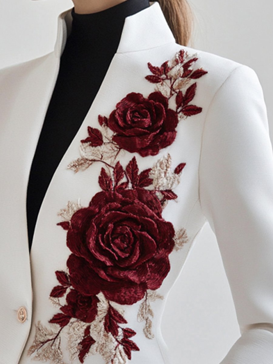 Isabelle | Embroidered White Blazer - Lumina Vancouver - Lumina Vancouver