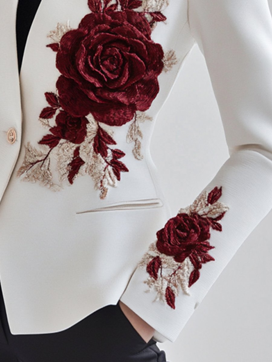 Isabelle | Embroidered White Blazer - Lumina Vancouver - Lumina Vancouver