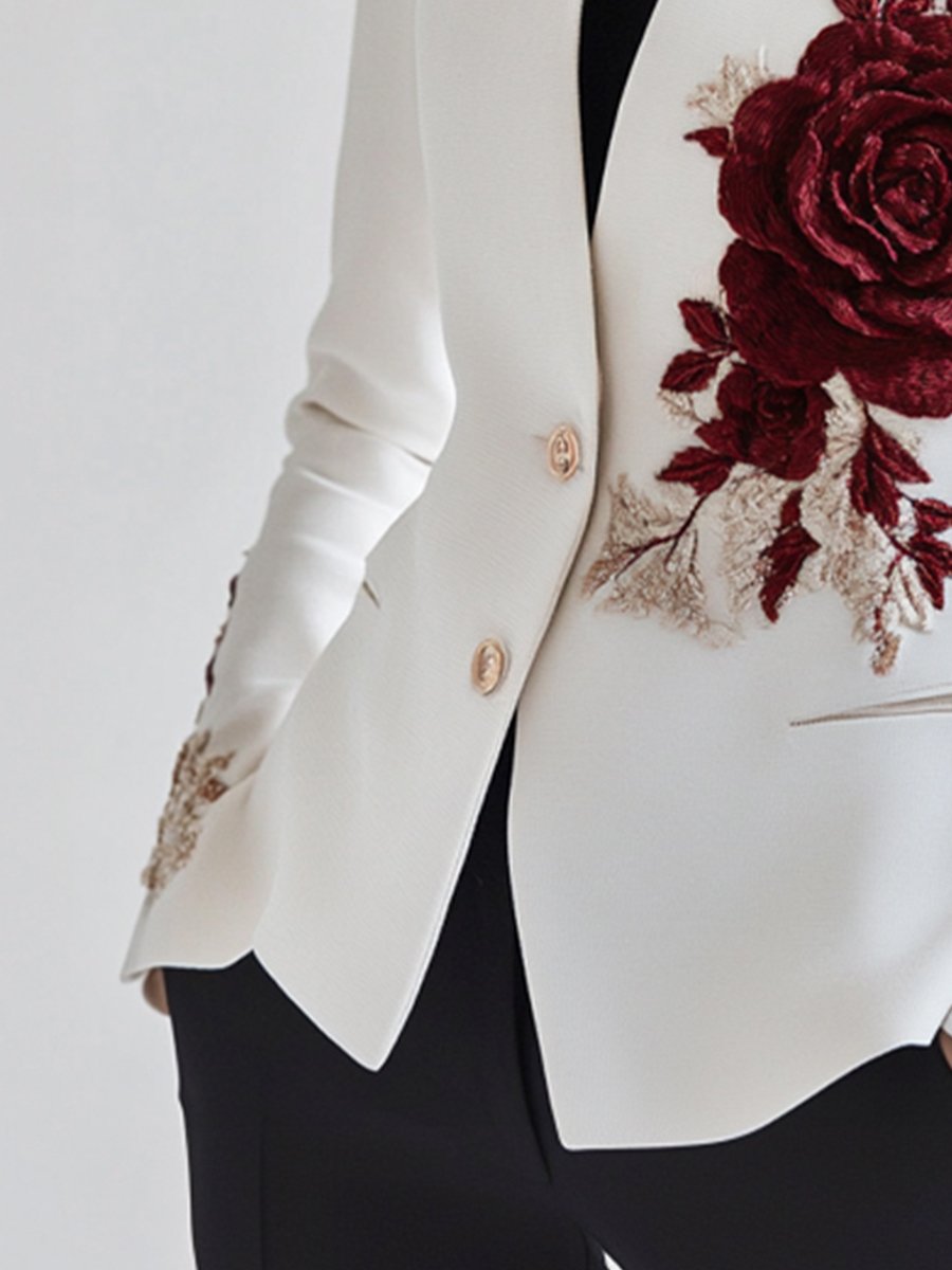 Isabelle | Embroidered White Blazer - Lumina Vancouver - Lumina Vancouver
