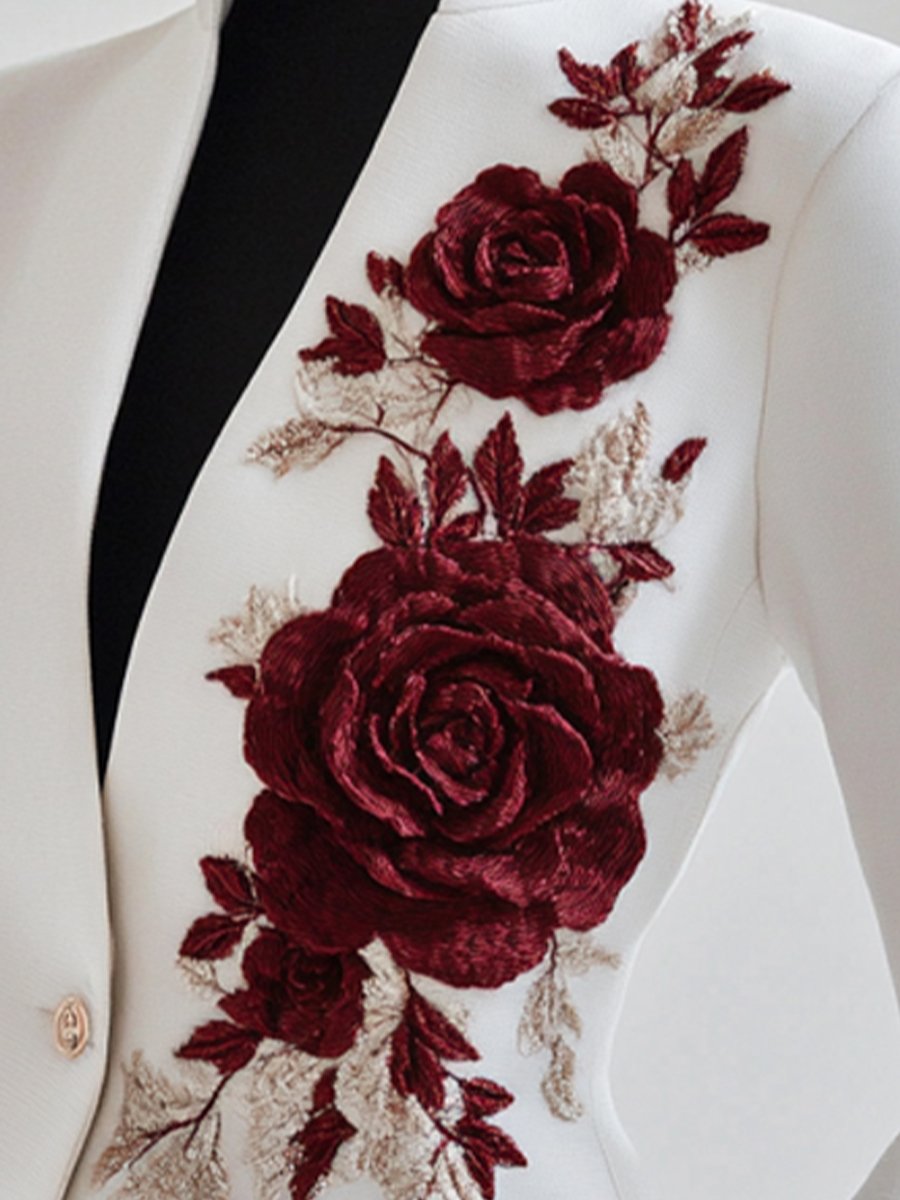 Isabelle | Embroidered White Blazer - Lumina Vancouver - Lumina Vancouver
