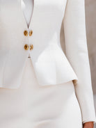 Luna | Stand Collar Blazer Gold Buttons - Lumina Vancouver - Lumina Vancouver