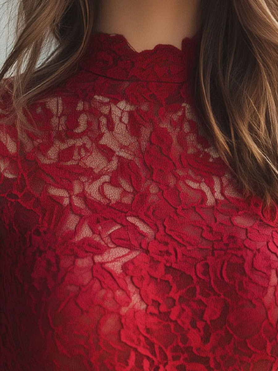 Isabelle | Floral Lace High Neck Blouse - Lumina Vancouver - Lumina Vancouver