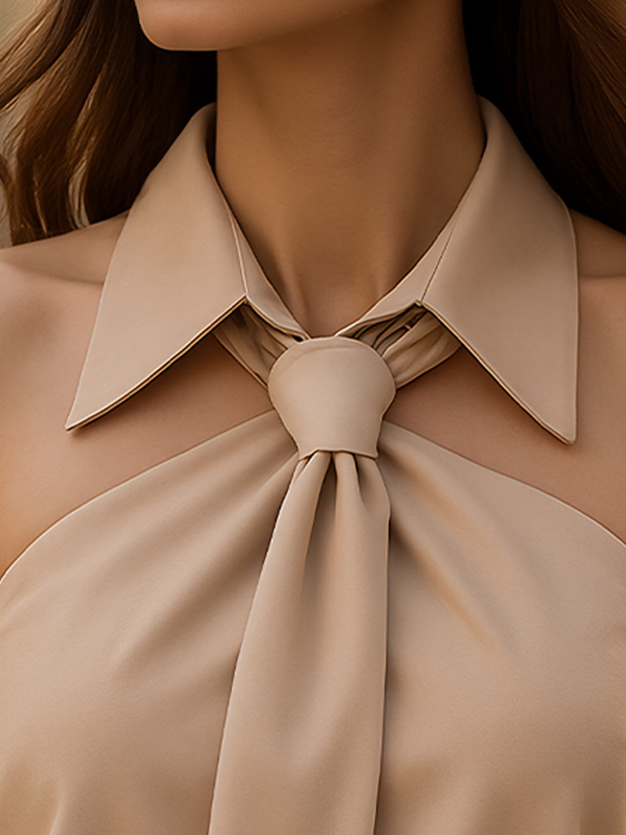 Luna | Sleeveless Halter Blouse Neck Tie - Lumina Vancouver - Lumina Vancouver