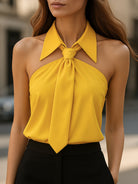 Luna | Sleeveless Halter Blouse Neck Tie - Lumina Vancouver - Lumina Vancouver