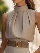 Isla | High-Neck Sleeveless Tunic Top - Lumina Vancouver - Lumina Vancouver