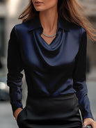 Delphine | White Draped Satin Blouse - Lumina Vancouver - Lumina Vancouver