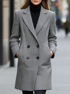 Elena | Double-Breasted Checked Wool Coat - Lumina Vancouver - Lumina Vancouver