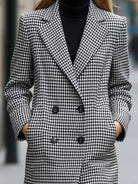 Elena | Double-Breasted Checked Wool Coat - Lumina Vancouver - Lumina Vancouver