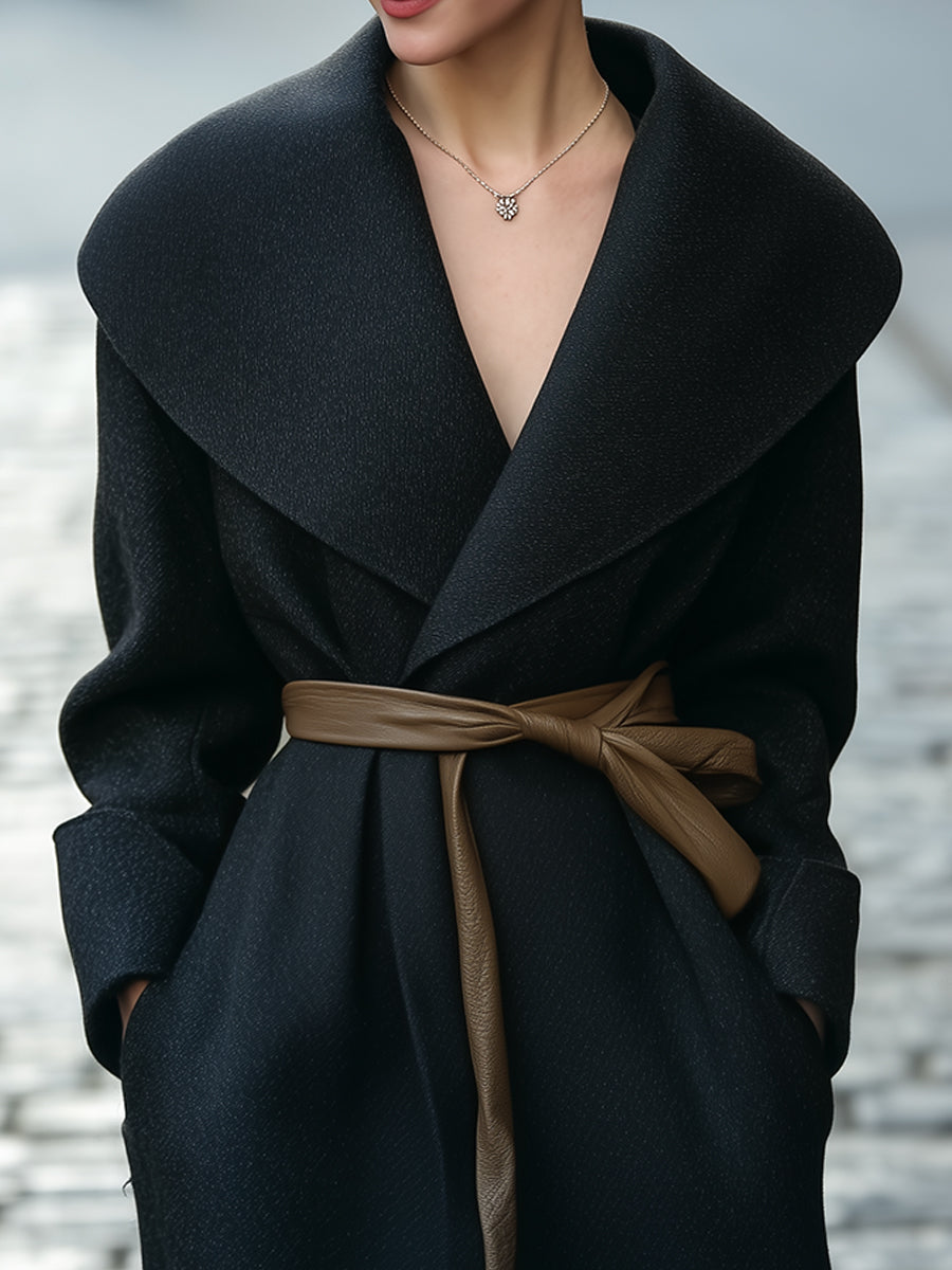 Elena | Shawl-Collar Belted Wrap Coat - Lumina Vancouver - Lumina Vancouver