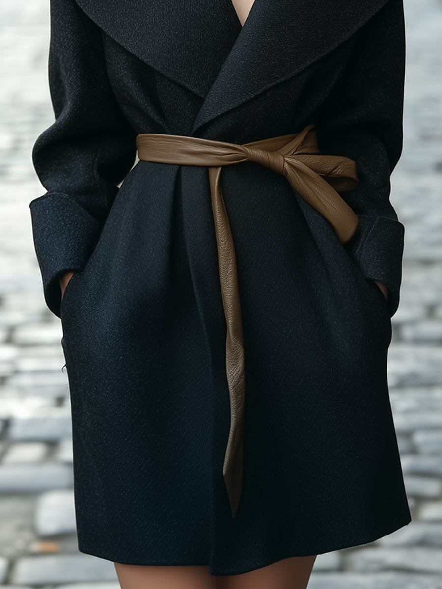 Elena | Shawl-Collar Belted Wrap Coat - Lumina Vancouver - Lumina Vancouver
