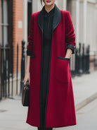 Elena | Longline Coat with Contrast Trim - Lumina Vancouver - Lumina Vancouver