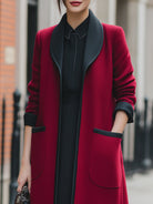 Elena | Longline Coat with Contrast Trim - Lumina Vancouver - Lumina Vancouver