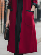 Elena | Longline Coat with Contrast Trim - Lumina Vancouver - Lumina Vancouver