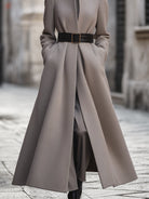 Elena | High-Collar Longline Coat with Belt - Lumina Vancouver - Lumina Vancouver