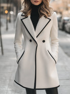 Zara | Double Breasted White Coat Trim - Lumina Vancouver - Lumina Vancouver