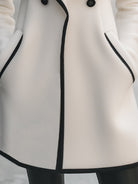 Zara | Double Breasted White Coat Trim - Lumina Vancouver - Lumina Vancouver