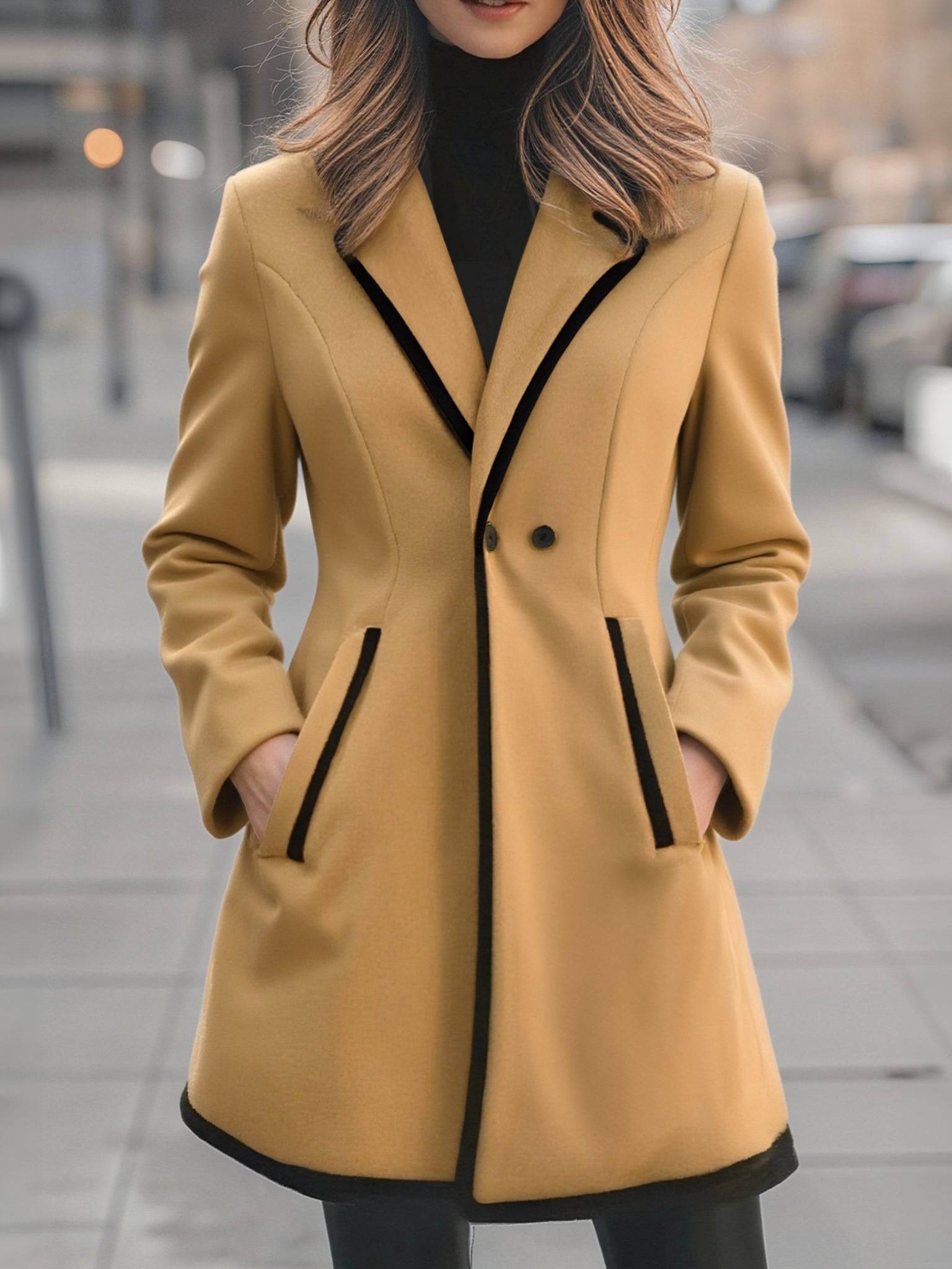 Zara | Double Breasted White Coat Trim - Lumina Vancouver - Lumina Vancouver