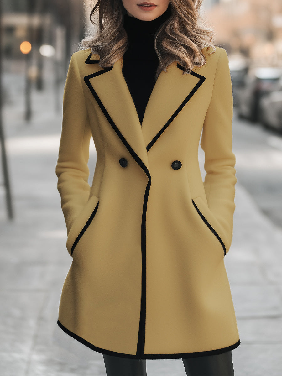 Zara | Double Breasted White Coat Trim - Lumina Vancouver - Lumina Vancouver