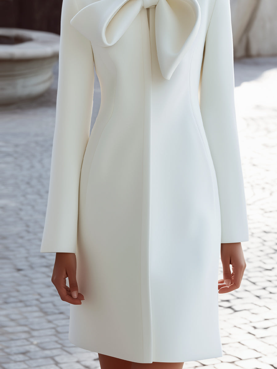 Aurora | Coat Dress with Statement Bow Collar - Lumina Vancouver - Lumina Vancouver