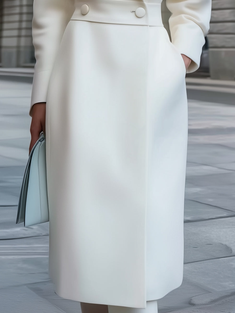Chic | Double-Breasted Wool-Blend Coat Dress - Lumina Vancouver - Lumina Vancouver