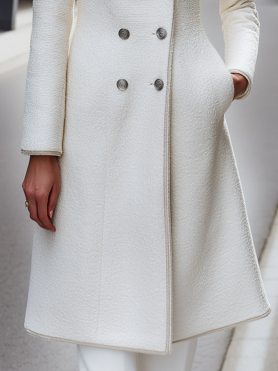 Elena | Double-Breasted Textured Wool-Blend Coat - Lumina Vancouver - Lumina Vancouver