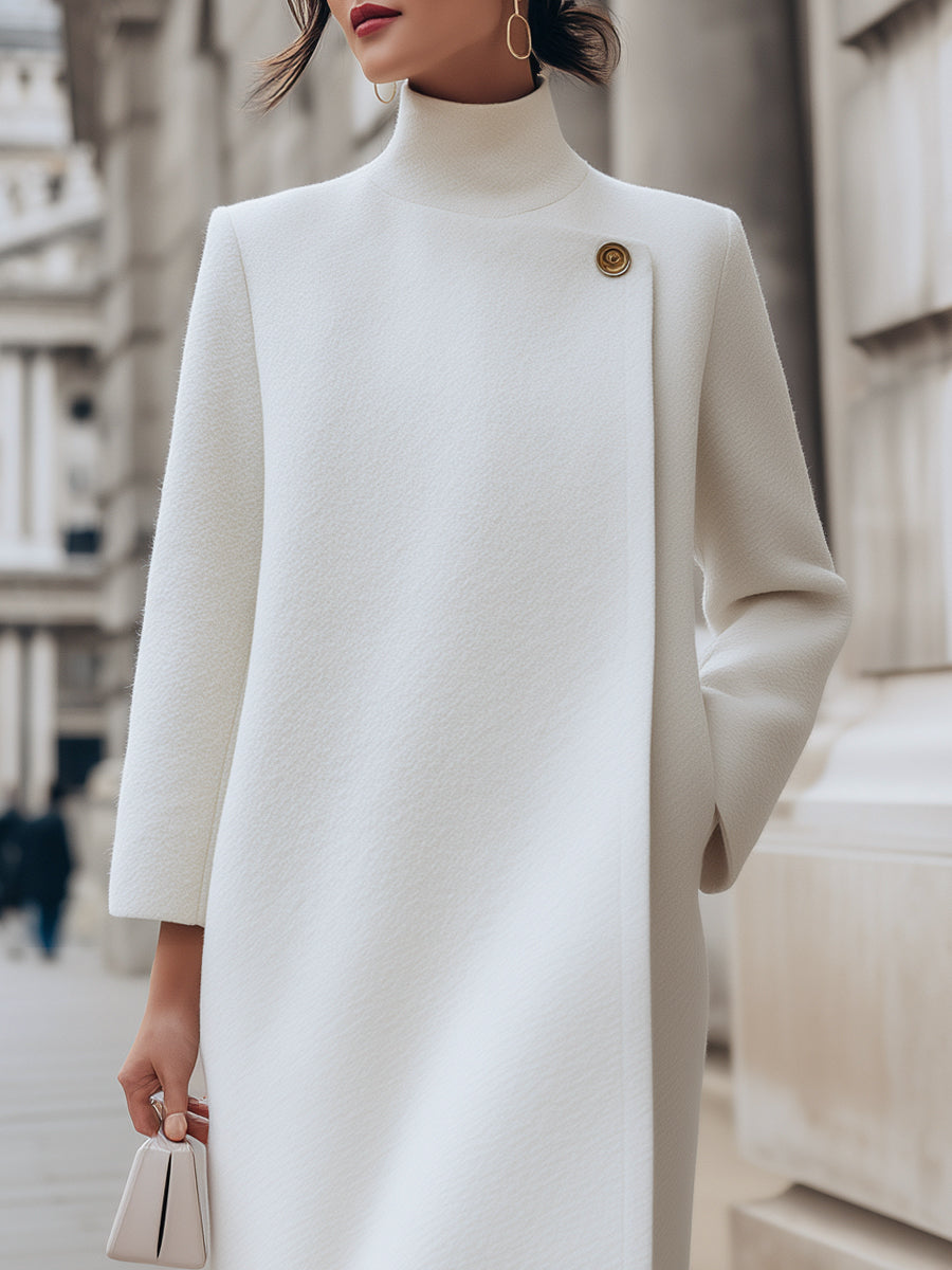 Elena | Wool-Blend Coat with Button Detail - Lumina Vancouver - Lumina Vancouver