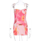 Women’s Mini Dress – Satin Bodycon – Strapless with Abstract Print – Structured Fit by Lumina Vancouver