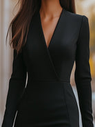 Beatrice | Wrap-Style Long Sleeve Dress - Lumina Vancouver - Lumina Vancouver