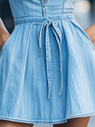 Celeste | Halter Denim Flare Dress - Lumina Vancouver - Lumina Vancouver