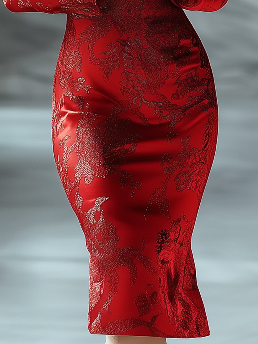 Timeless Grace | Printed Satin Gown - Lumina Vancouver - Lumina Vancouver