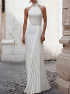 Isabelle | Pleated Halter-Neck Gown - Lumina Vancouver - Lumina Vancouver