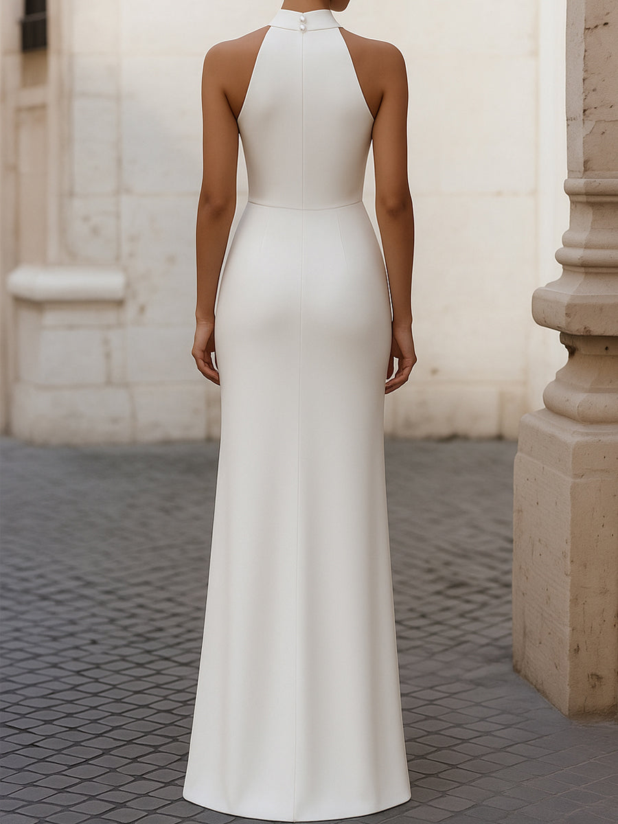 Isabelle | Pleated Halter-Neck Gown - Lumina Vancouver - Lumina Vancouver