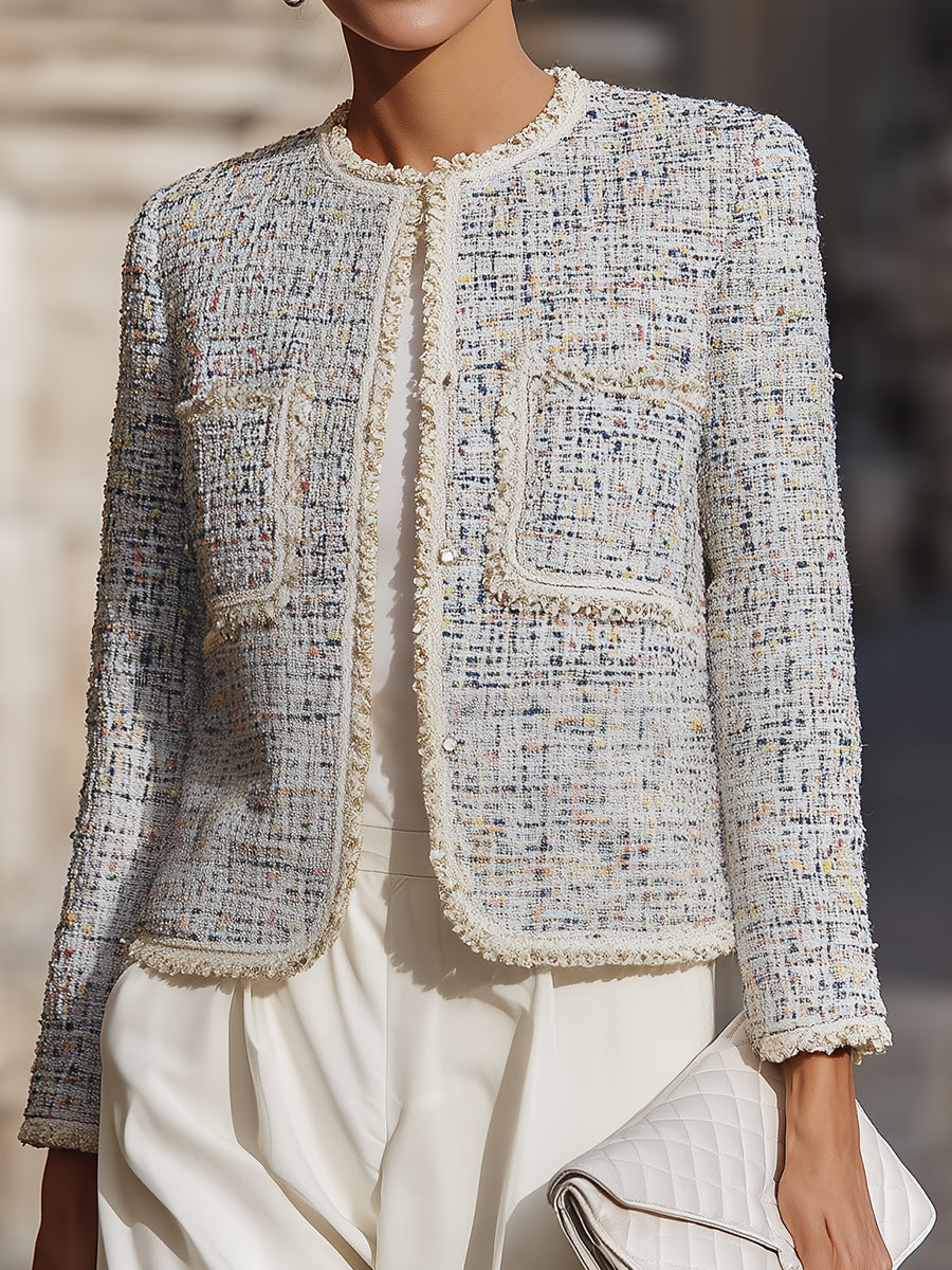 Elena | Tweed Jacket with Contrast Trim - Lumina Vancouver - Lumina Vancouver