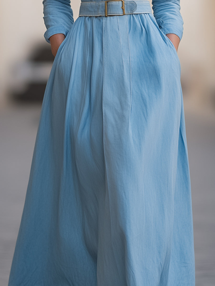 Isabelle | Belted Denim Shirt Dress - Lumina Vancouver - Lumina Vancouver